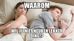 Couple thinking in bed