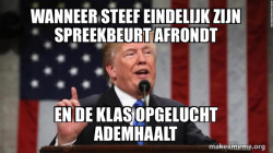 Einde van Stefs spreekbeurt