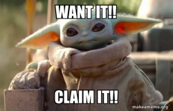 Baby Yoda looking at you