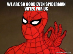 Spiderman loves us