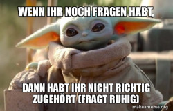 Baby Yoda looking at you