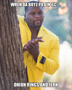 Anthony Adams in Yellow Suit Rubbing Hands