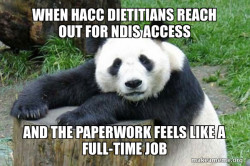 HACC PYP dietitians trying to secure NDIS access for patients