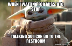 Baby Yoda looking at you