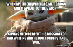 Baby Yoda looking at you