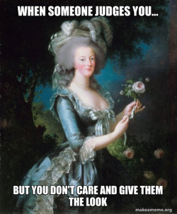 Title: Marie Antoinette Let Them Eat Cake 
Artist: Elisabeth Louise Vigee Le Brun
Date Created: 1987
The Museum: Palace of Versailles
