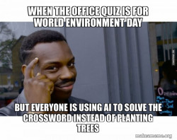 This is insane where people use AI to solve crosswords on the occasion of  World Environment day  in office envirment day quiz