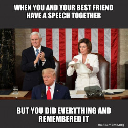 Nancy Pelosi ripping Trump's speech up
