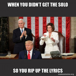 Nancy Pelosi ripping Trump's speech up