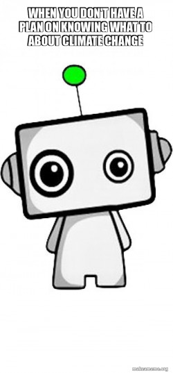 Cute Robot about climate change 