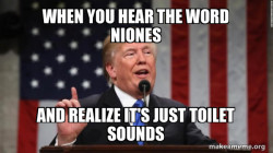 with the the niones and about the toilet