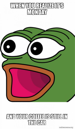 Make pepe meme with bmw in backpack on bicycle