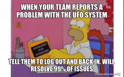 Just tell them to log out of UFO and back in. That'll fix it.