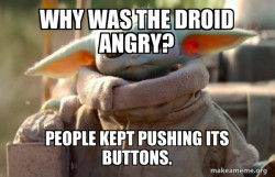 Baby Yoda looking at you