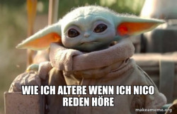 Baby Yoda looking at you
