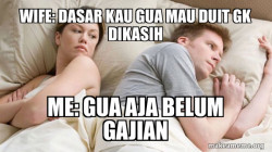 Couple thinking in bed