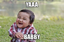 Evil, scheming toddler
