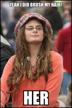 Female College Liberal - Bad Argument Hippie