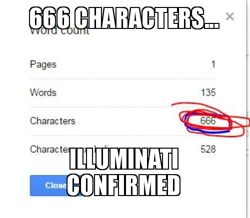666 Characters Illuminati Confirmed Google Docs Illuminati