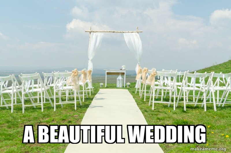 a beautiful wedding Meme Generator