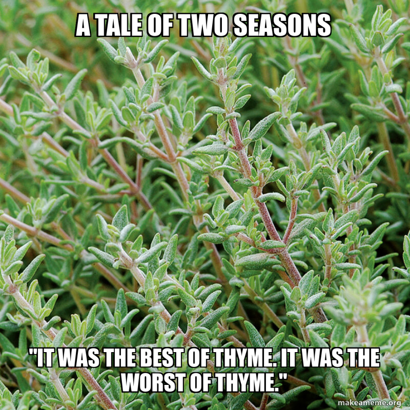 A Tale of Two Seasons "It was the best of Thyme. It was the worst of