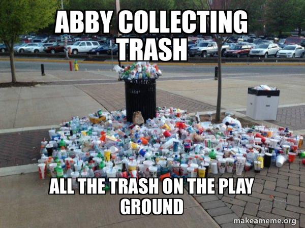 Abby collecting trash all the trash on the play ground - Canadian ...