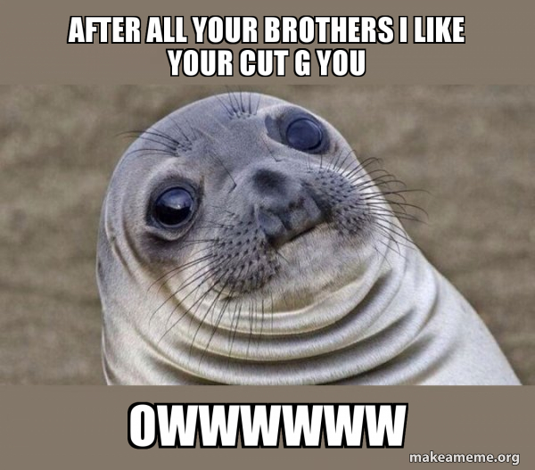 After All Your Brothers I Like Your Cut G You Owwwwww Squeamish Seal Make A Meme