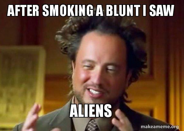 Alien Blunt Memes PRATYUS Smoking Alien Tapestry Funny Cool Alien