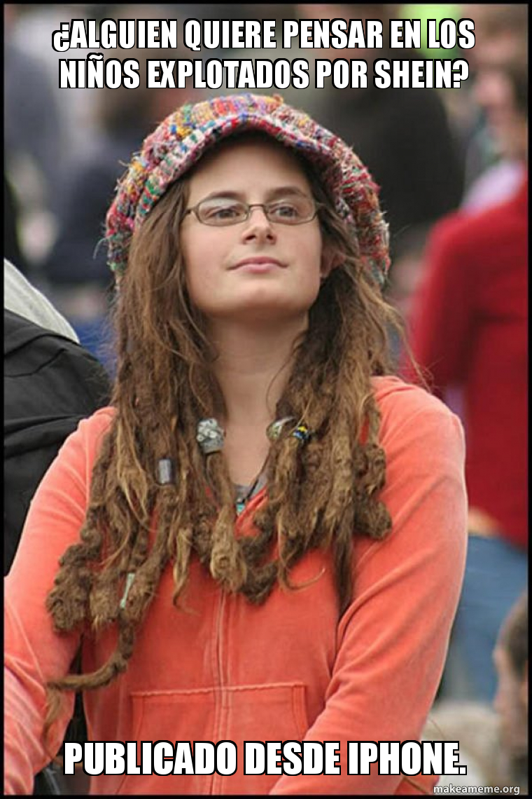 Female College Liberal - Bad Argument Hippie meme