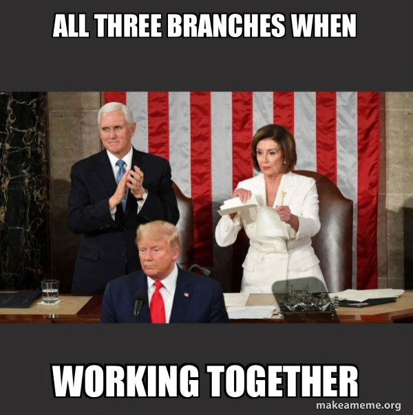 Nancy Pelosi ripping Trump's speech up meme