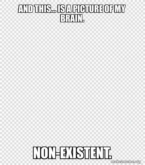 AND THIS... IS A PICTURE OF MY BRAIN. NON-EXISTENT. - Free Meme Generator