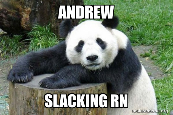 Andrew Slacking Rn - Confession Panda Meme Generator