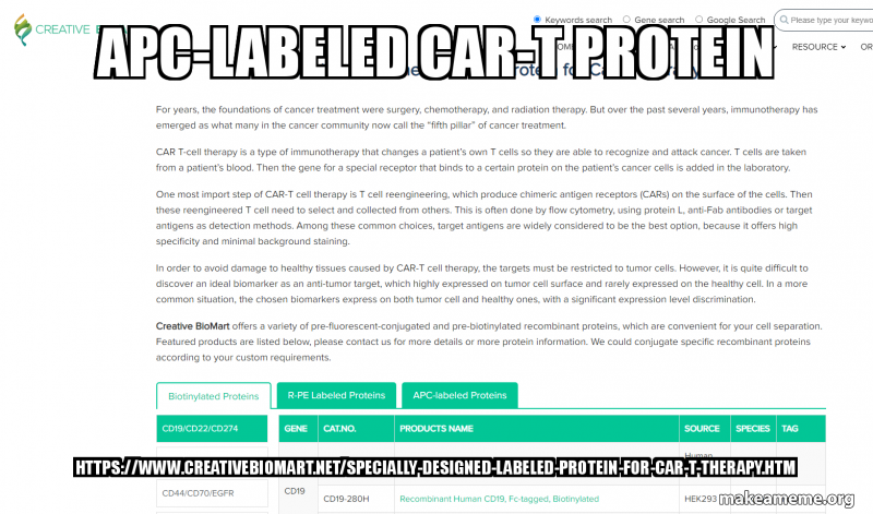 apc-labeled car-t protein https://www.creativebiomart.net/Specially ...