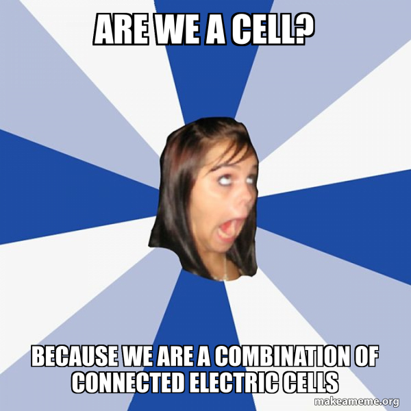 are we a cell? because we are a combination of connected electric cells ...
