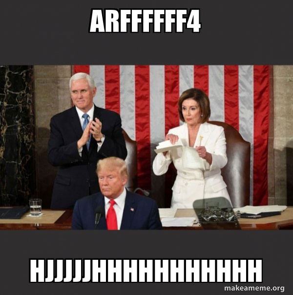 Nancy Pelosi ripping Trump's speech up meme