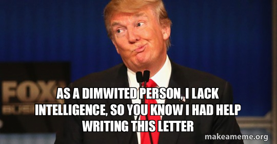 as a dimwited person, I lack intelligence, so you know I had help ...