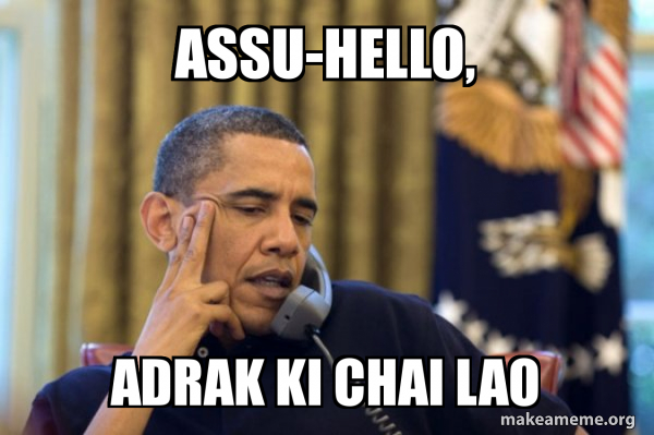 Obama Ordering a Pizza (on the phone) meme
