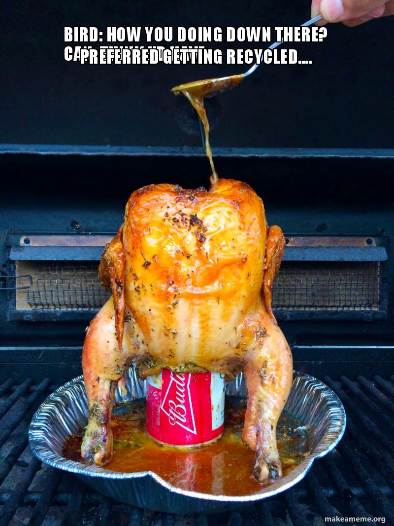 BIRD HOW YOU DOING DOWN THERE? CAN THINK I'D HAVE PREFERRED GETTING