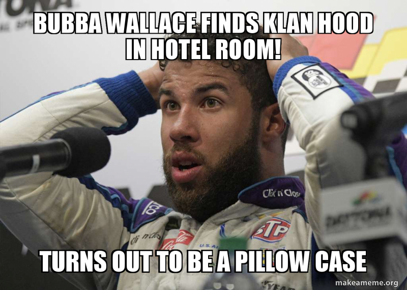Bubba wallace finds klan hood in hotel room! turns out to be a ...
