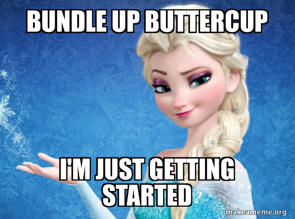 Bundle up Buttercup I'm just getting started - Elsa from Frozen Meme ...