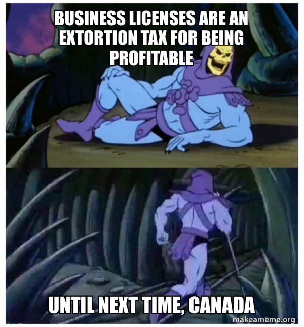 Business Licenses are an extortion tax for being profitable until Next ...