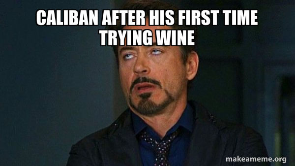 Caliban after his first time trying wine - Tony Stark Eye Roll Meme ...