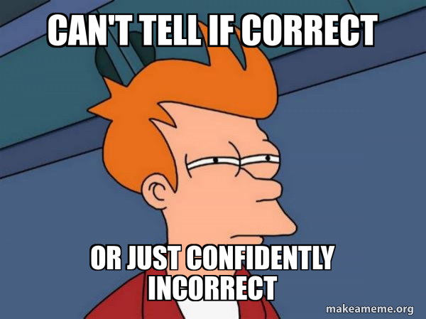 can't tell if correct or just confidently incorrect - Futurama Fry Meme ...