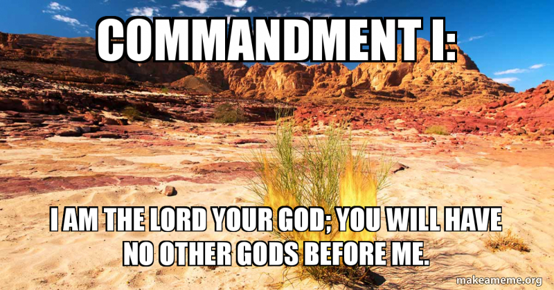Commandment i: I am the lord your god; you will have no other gods ...