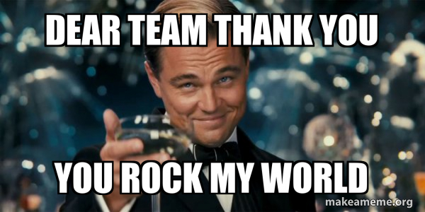 Dear Team Thank you You rock my world - Great Gatsby Reaction ...
