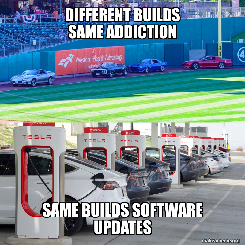 Different builds same addiction Same Builds SOFTWARE UPDATES Meme Generator