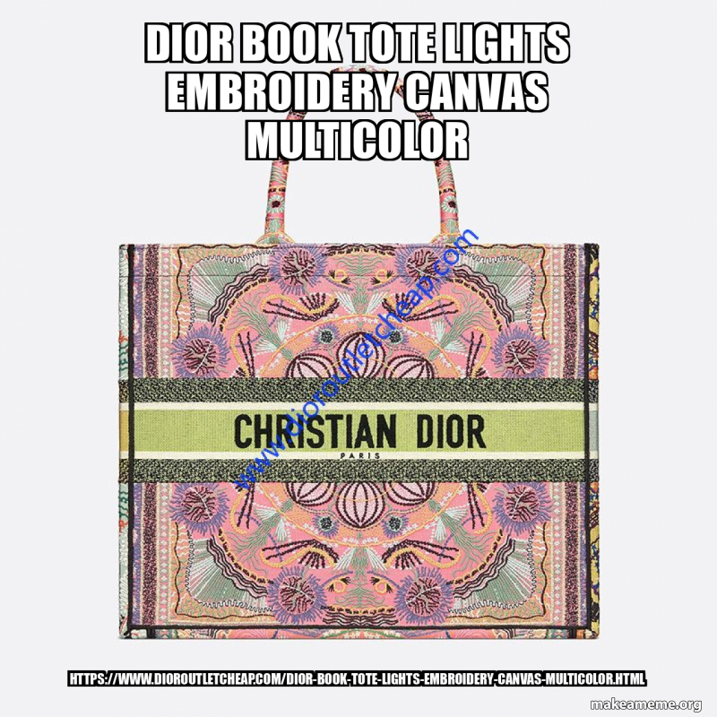 Dior Book Tote Lights Embroidery Canvas Multicolor https//www