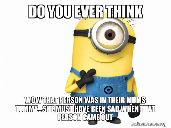 Thoughtful Minion meme