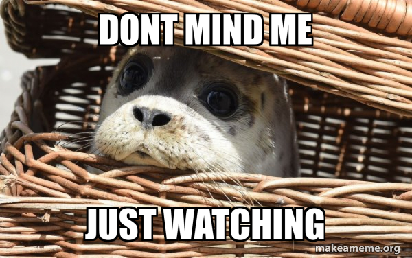 dont mind me just watching - Impending Doom Seal Meme Generator