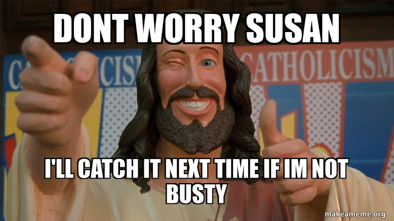 dont worry susan I'll catch it next time if Im not busty Meme Generator